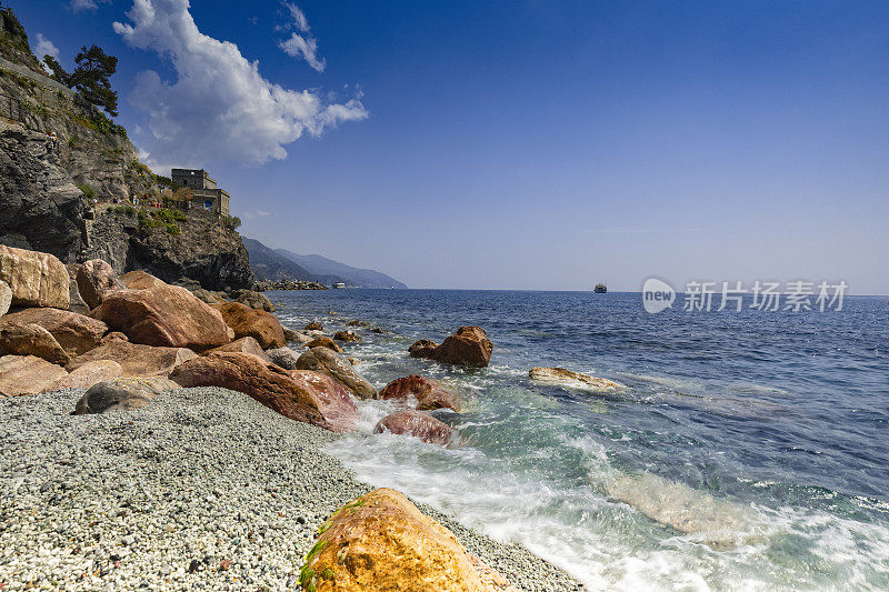 Monterosso al Mare海岸的忧郁海景